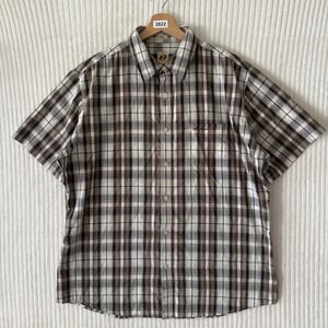 Vintage Anchor Blue Button Up Shirt Men's Slim Fit Sz XL Brown Plaid Y2K Skate